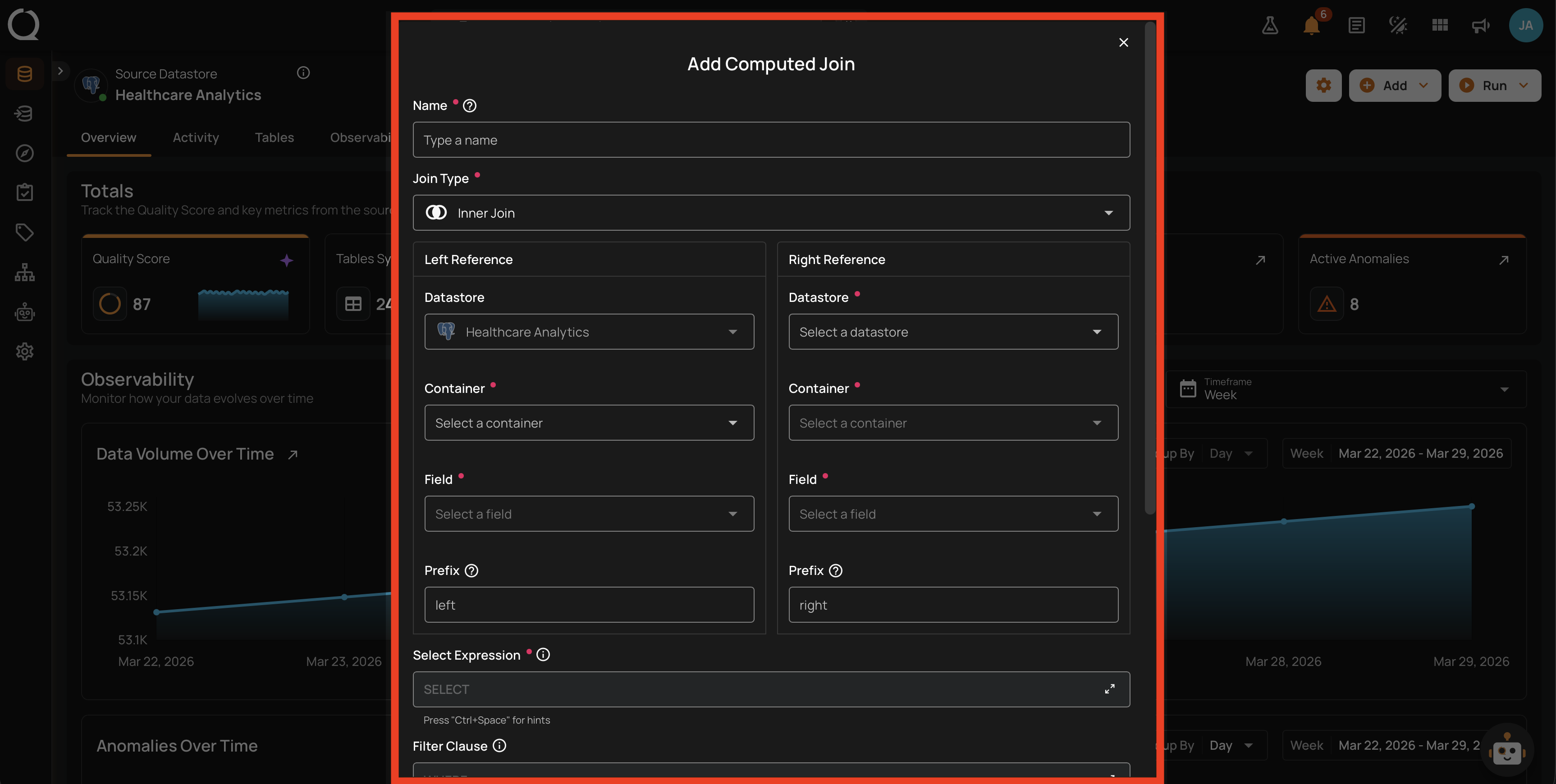 Add Computed Join modal