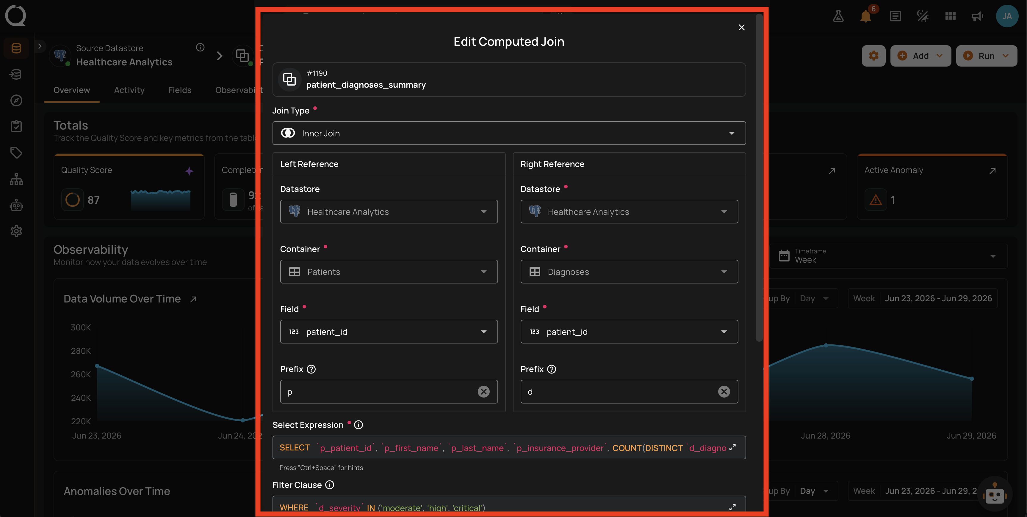 Edit Computed Join dialog