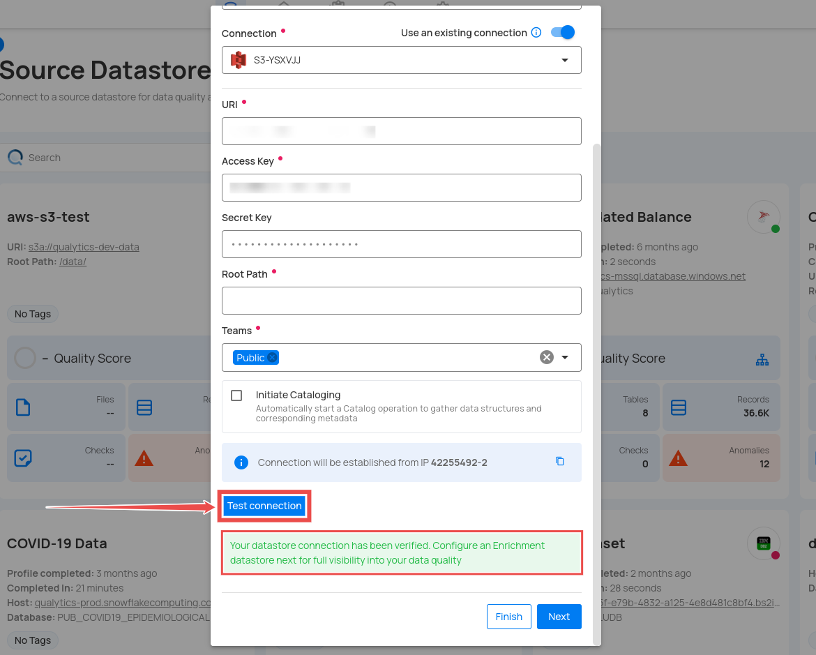 test-connection-for-existing-datastore