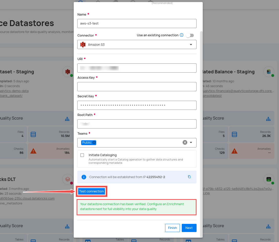 test-datastore-connection