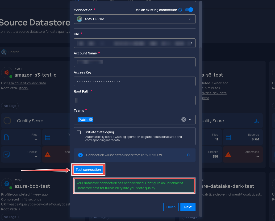 test-connection-for-existing-datastore