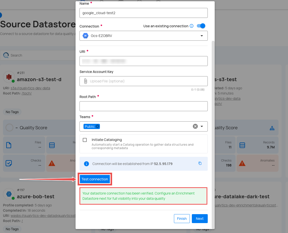 test-connection-for-existing-datastore