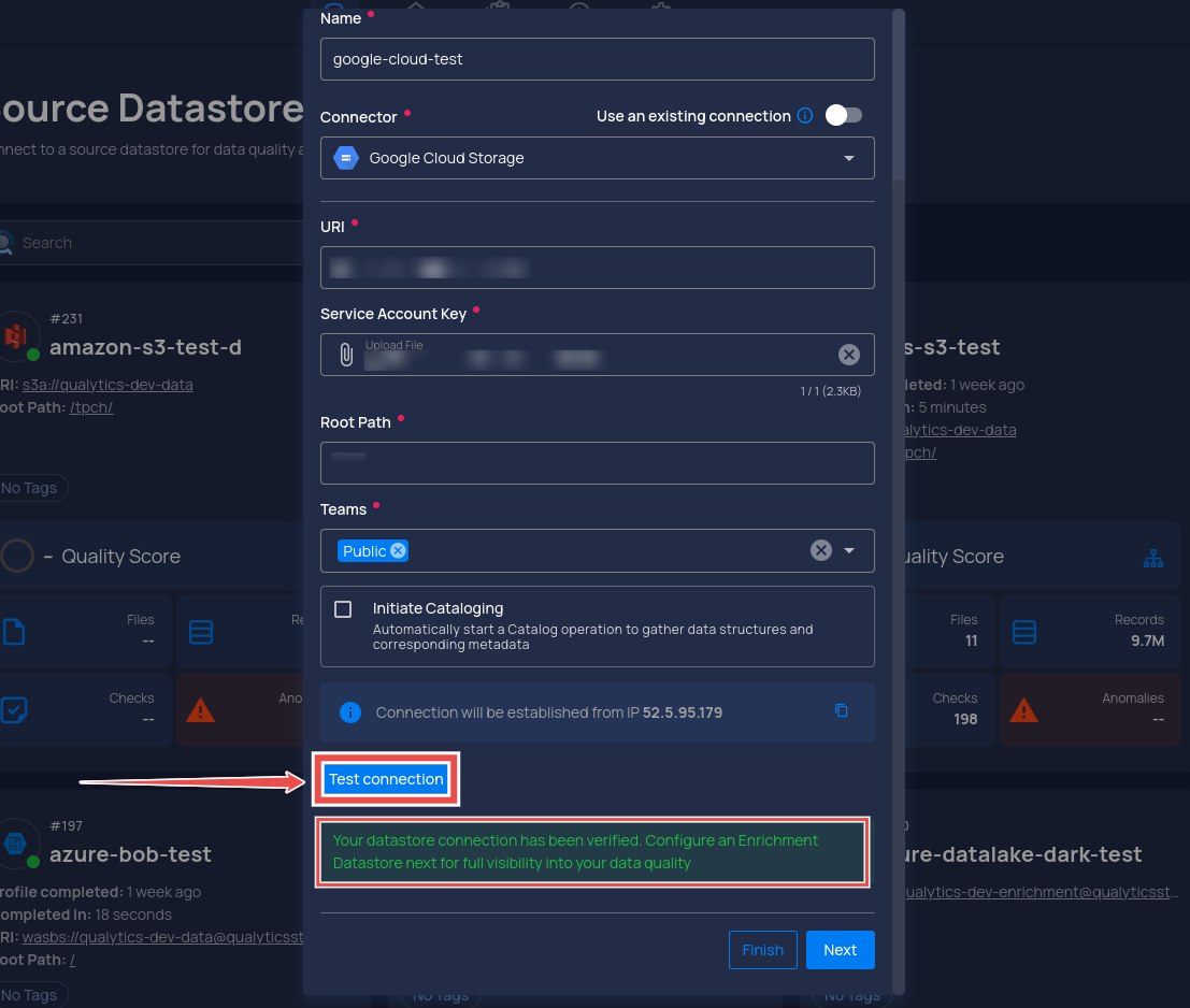 test-datastore-connection