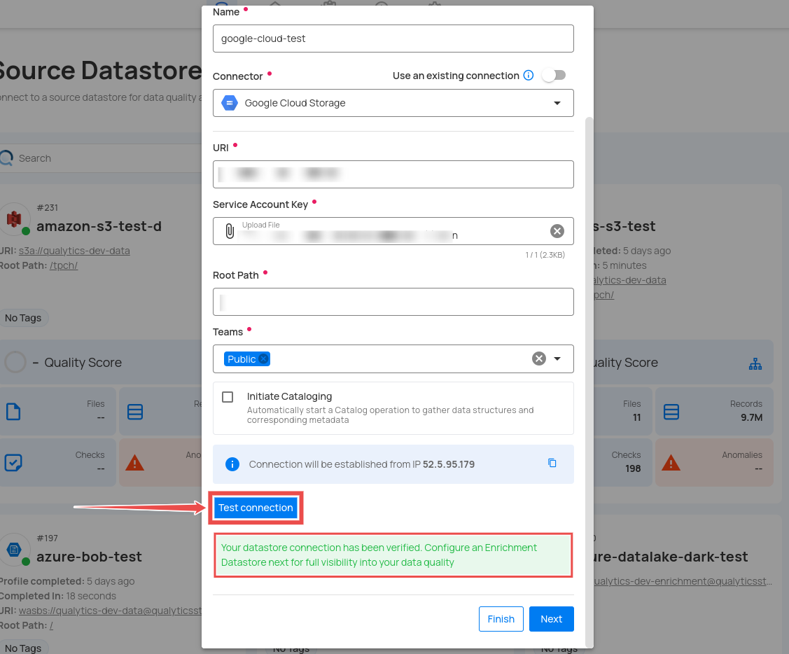 test-datastore-connection