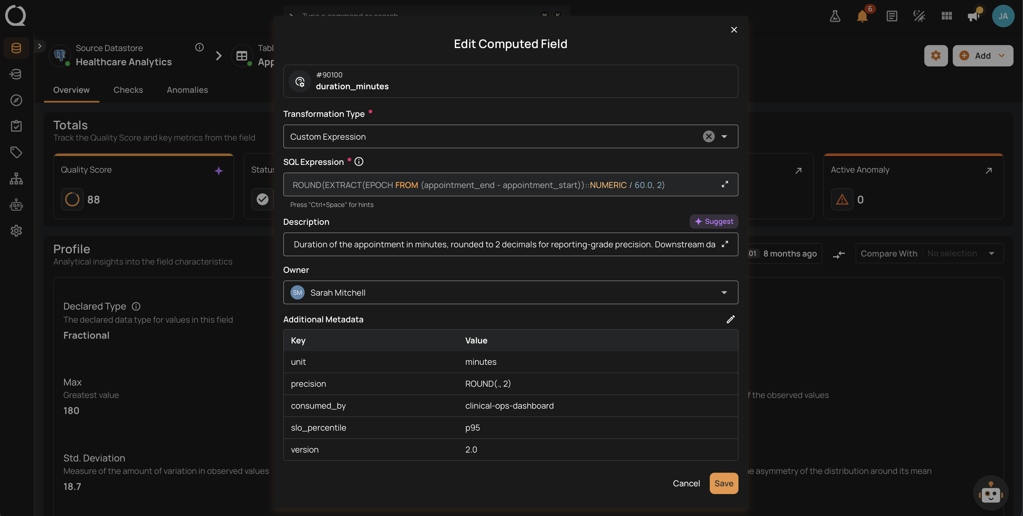 Save button highlighted at the bottom of the Edit modal