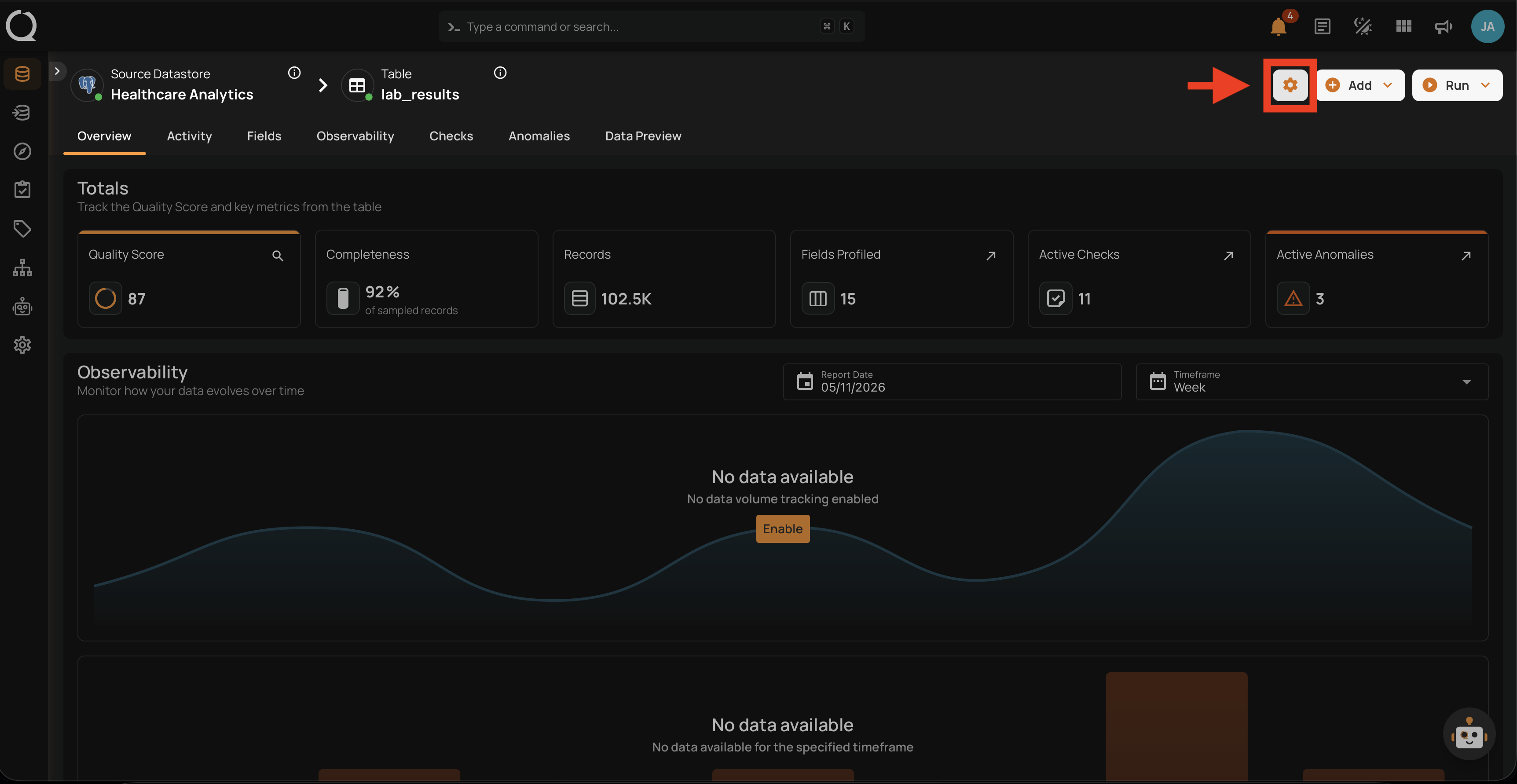 Step 1 — settings gear