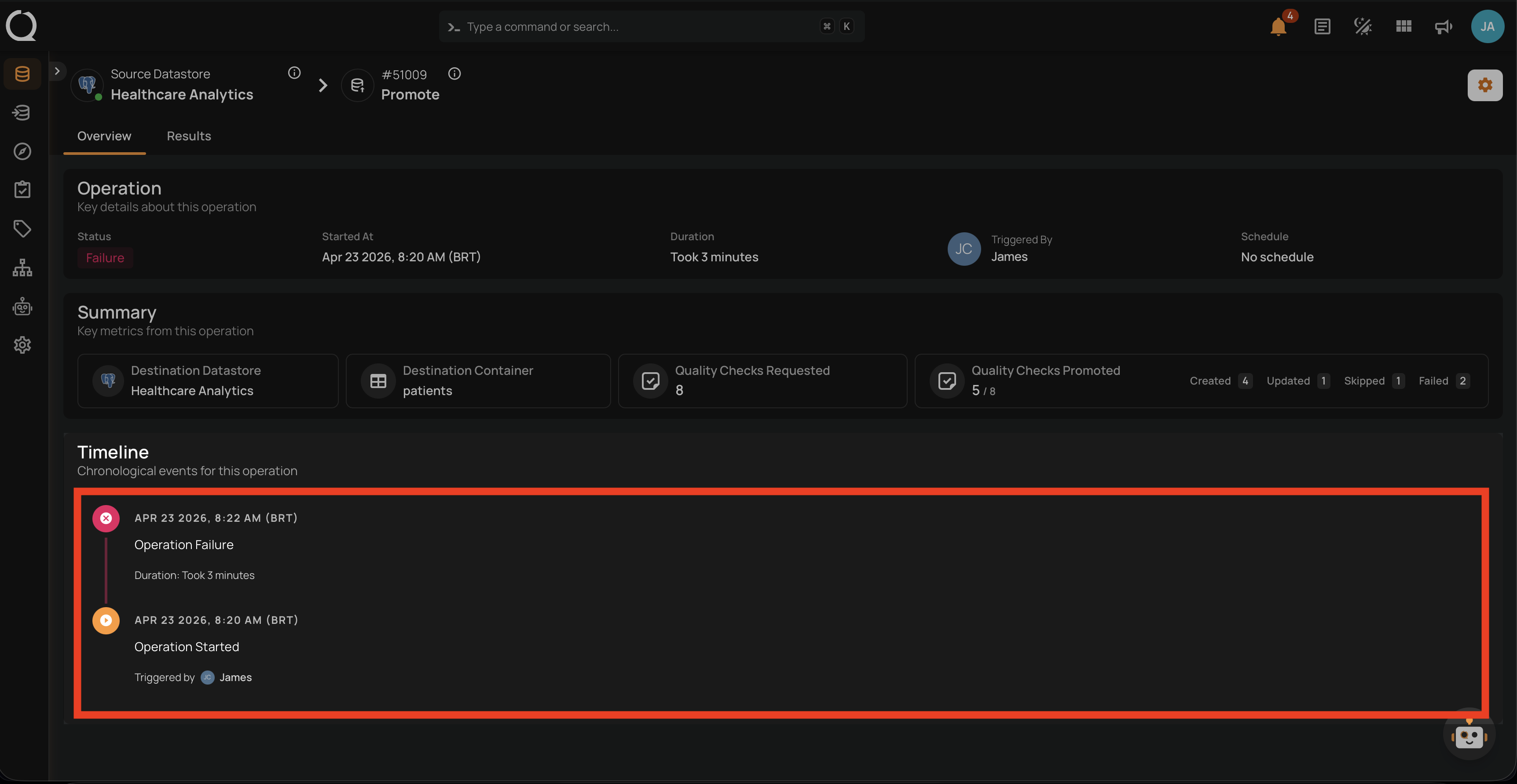 Timeline panel