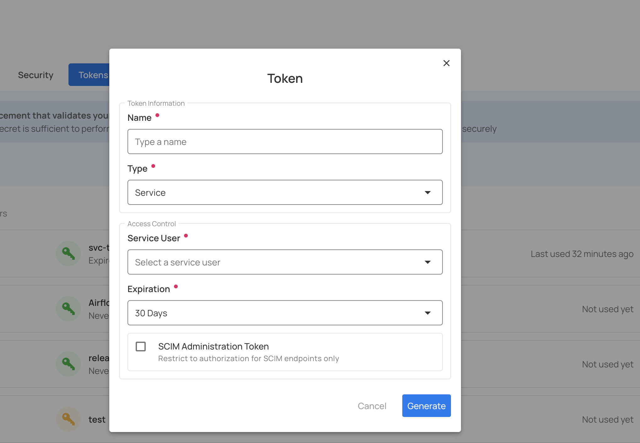token-generation-modal
