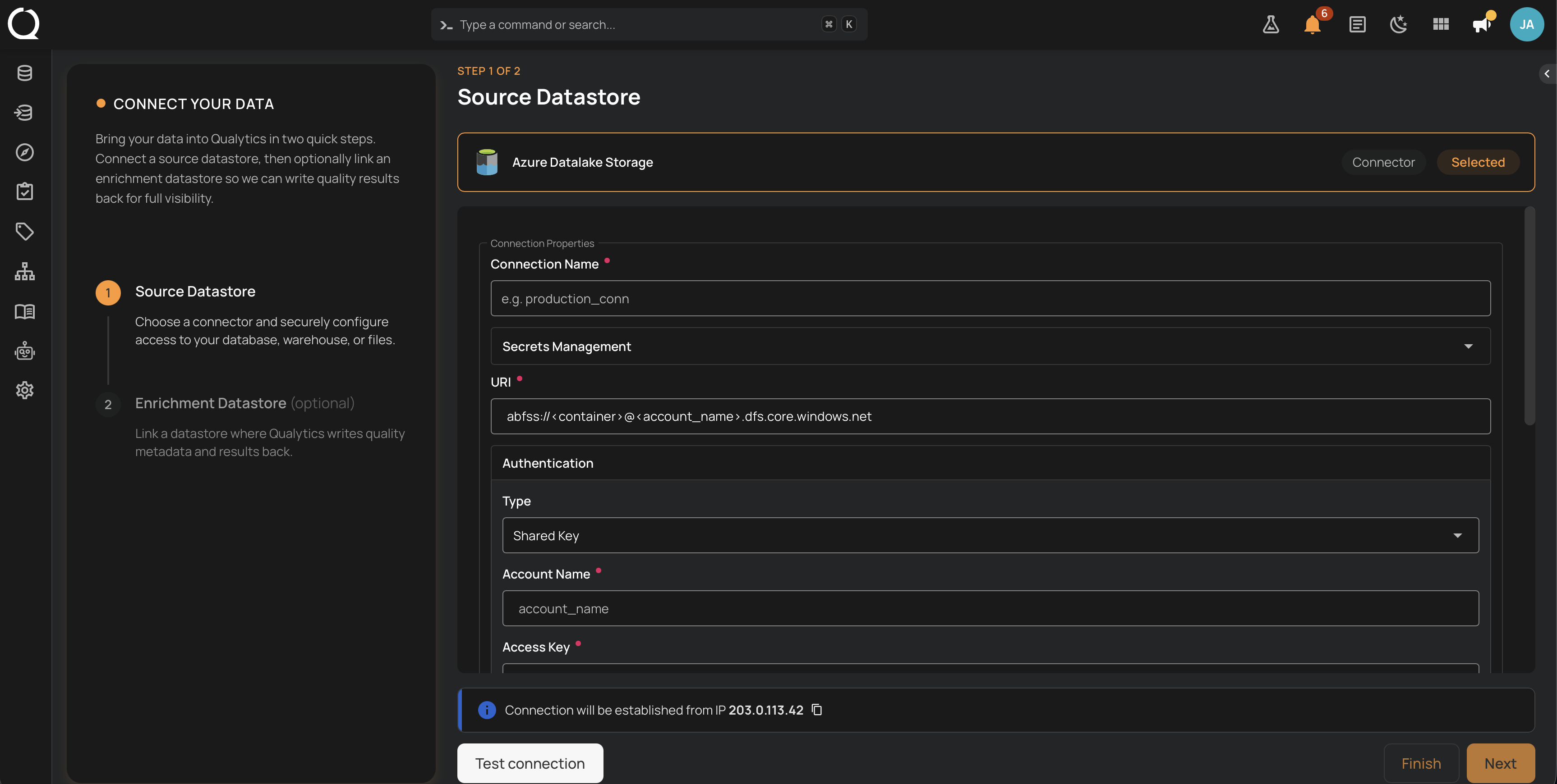 azure-datalake-storage-connection-form