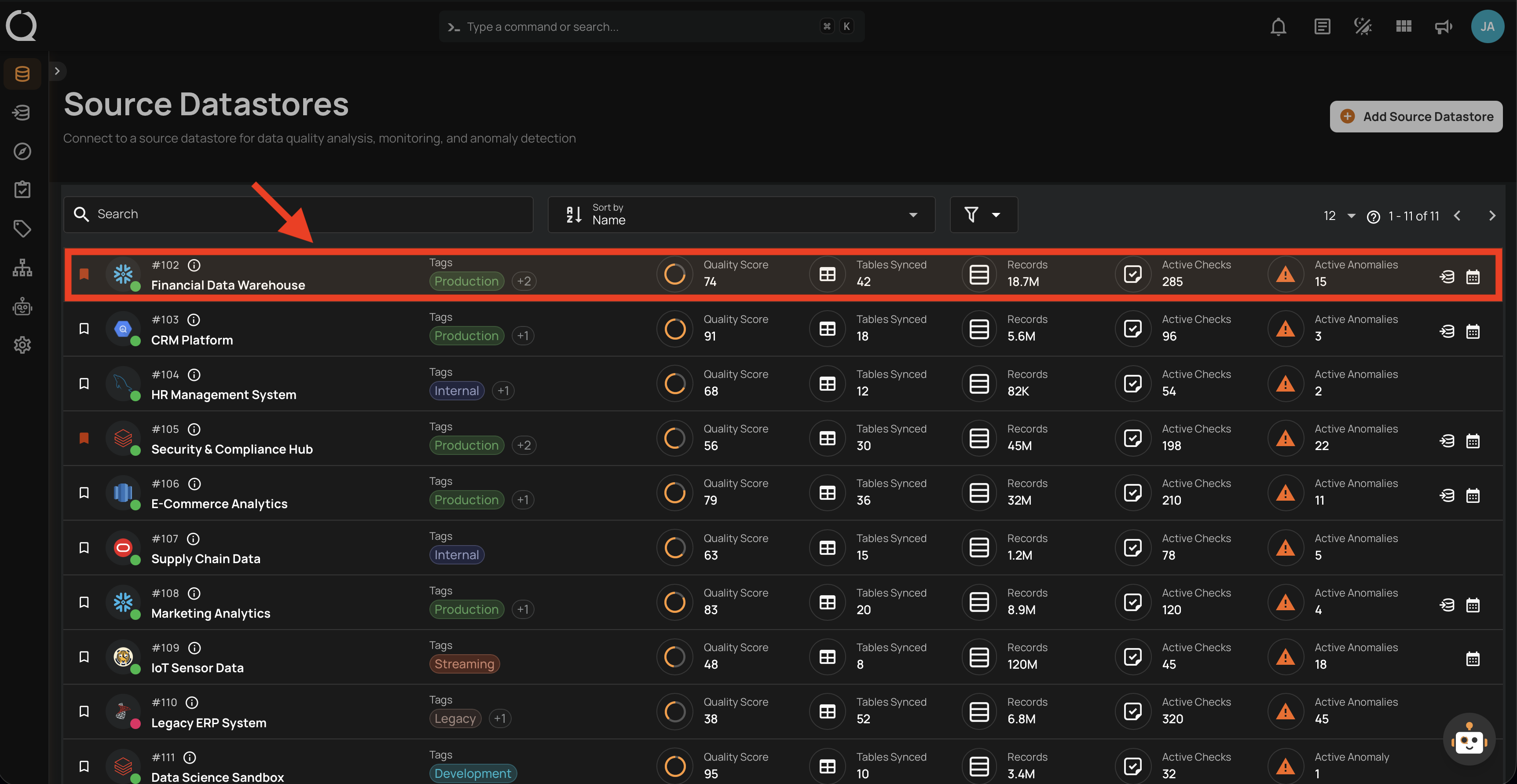 datastore-listing